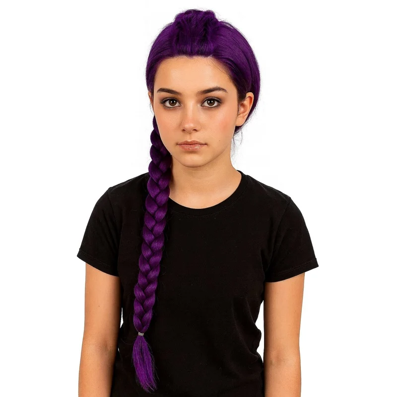 Purple Braid Wig, Demon Hunter Inspired Pop Singer