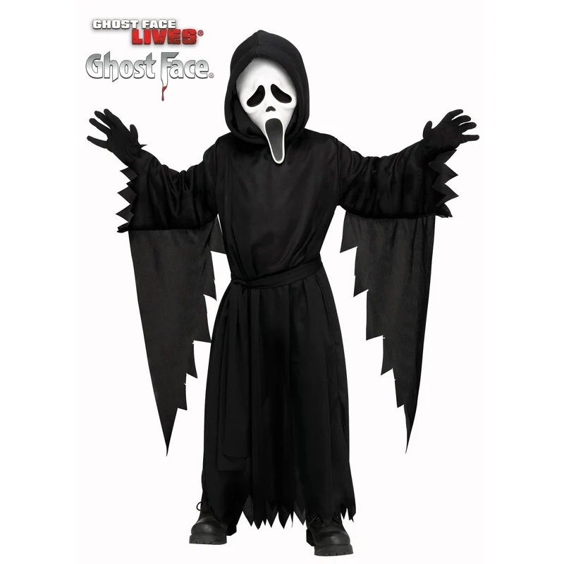 Ghost Face Costume for Toddlers, Scream, Black Hooded Robe