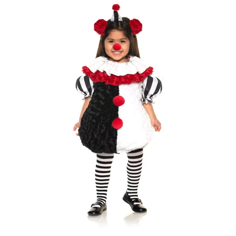 Clown Costume for Toddlers, White and Black