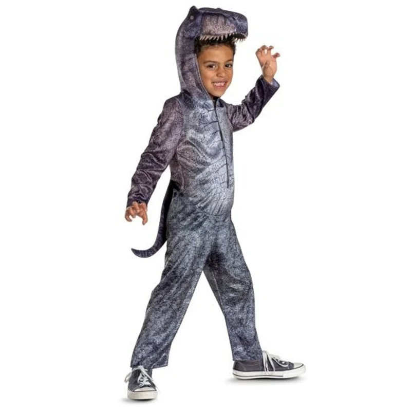 T-Rex Rebirth Classic Costume for Kids, Jurassic World, Hooded Jumpsuit