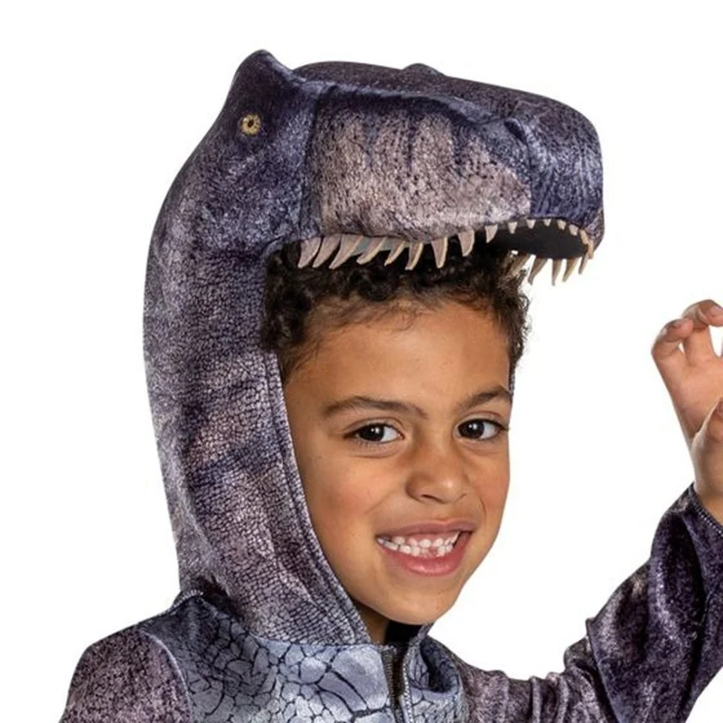 T-Rex Rebirth Classic Costume for Kids, Jurassic World, Hooded Jumpsuit