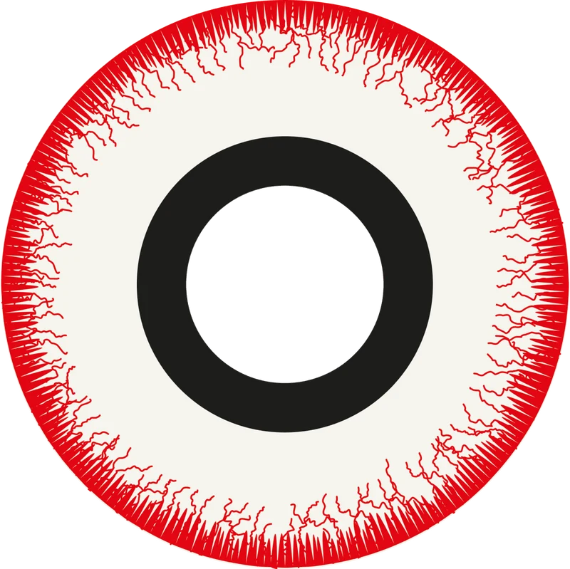 PRIMAL® Terrifier - White, Red and Black Coloured Contact Lenses, 3 Months Usage