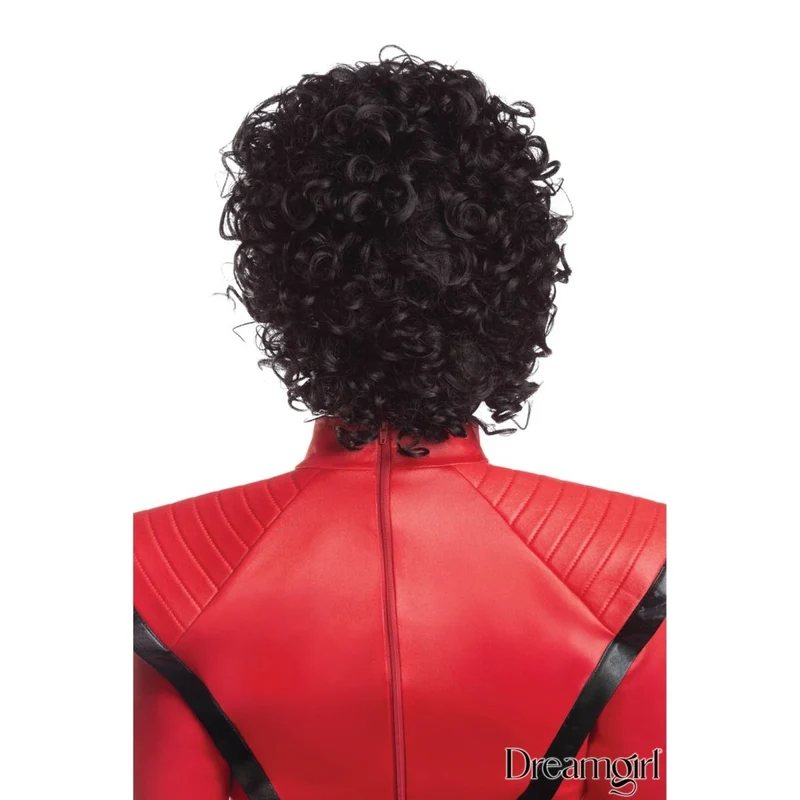 Black Curly Mullet Wig for Adults