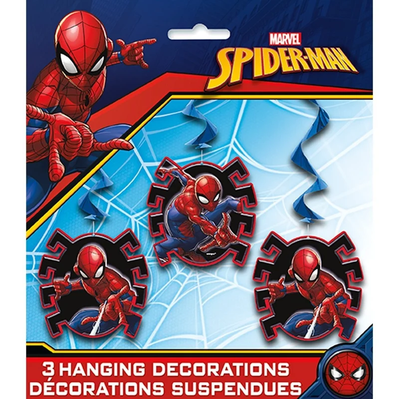 Spider-Man Birthday Spiral Decoration Kit with Cutouts, Marvel, 3 Count