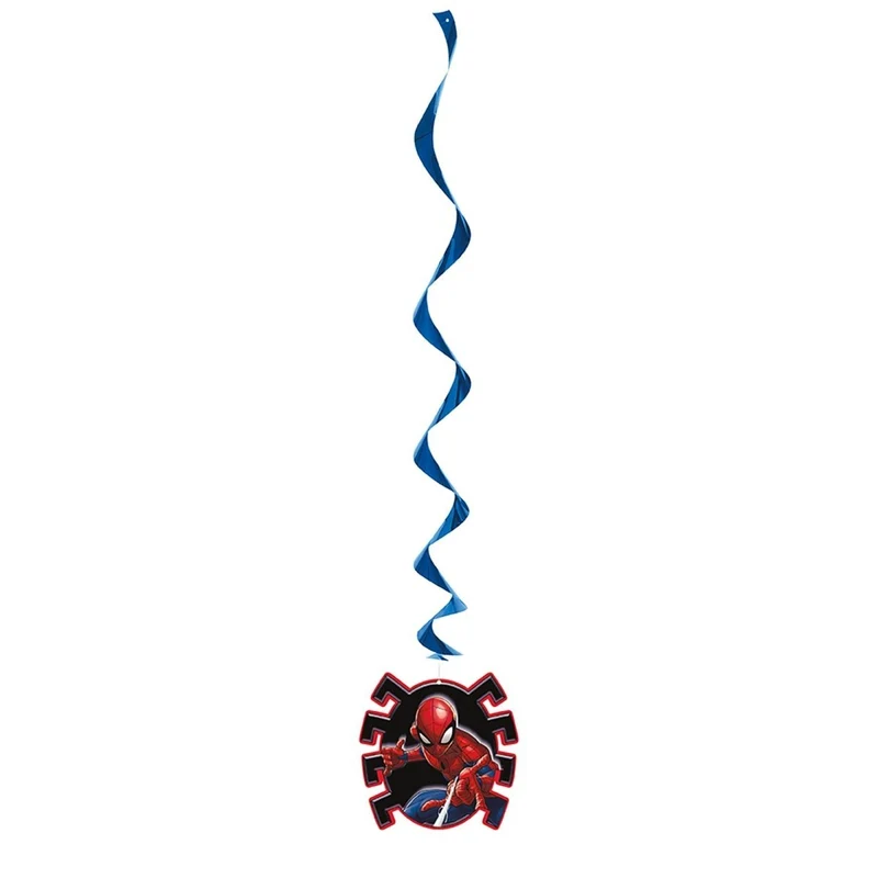 Spider-Man Birthday Spiral Decoration Kit with Cutouts, Marvel, 3 Count