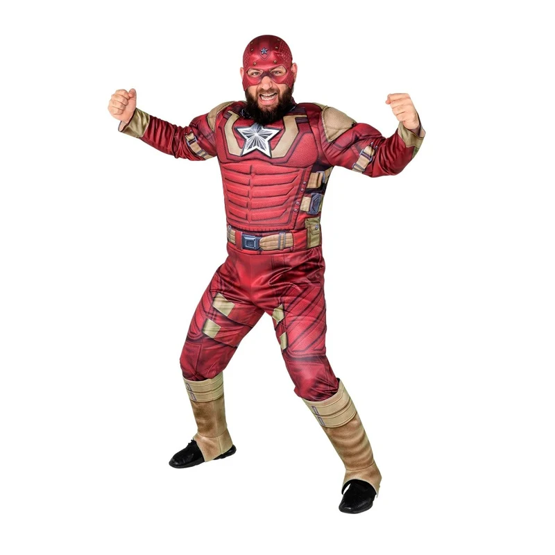 Red Guardian Qualux Costume for Adults, Marvel, Jumpsuit and Mask