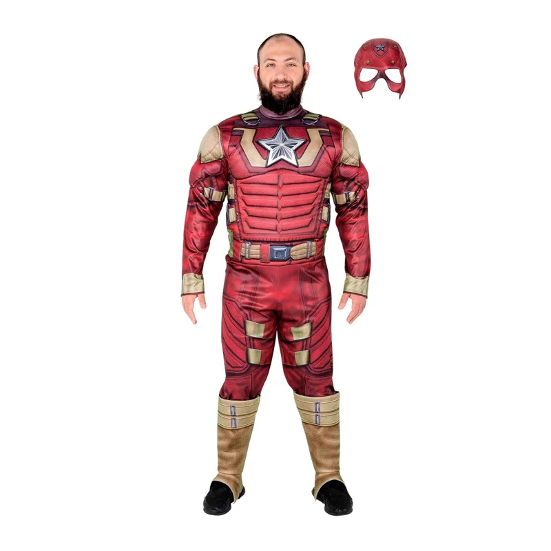 Red Guardian Qualux Costume for Adults, Marvel, Jumpsuit and Mask