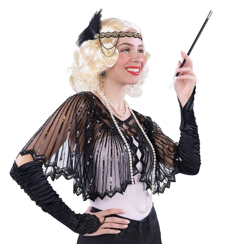 1920s Black Gatsby Elegant Set, 6 Count