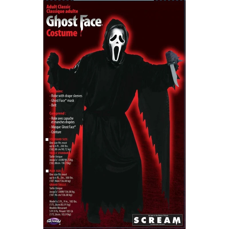 Scream Ghost Face Plus Size Costume for Adults