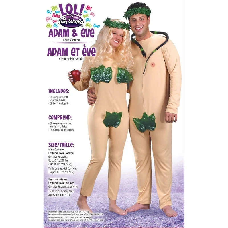 Adam and Eve Couple Costume for Adults