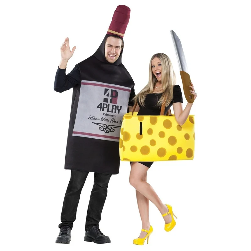 Wine and Cheese Couple Costume for Adults