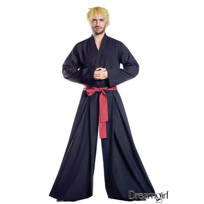 Samurai Costume for Adults, Black Shirt and Pants
