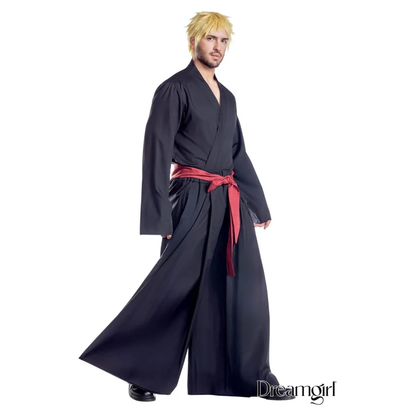 Samurai Costume for Adults, Black Shirt and Pants