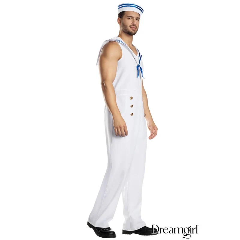 Sailor Costume for Adults, White Jumpsuit