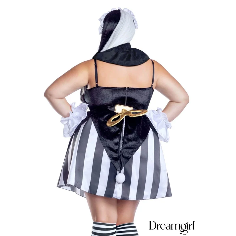Scary Doll Plus Size Costume for Adults, Black Dress