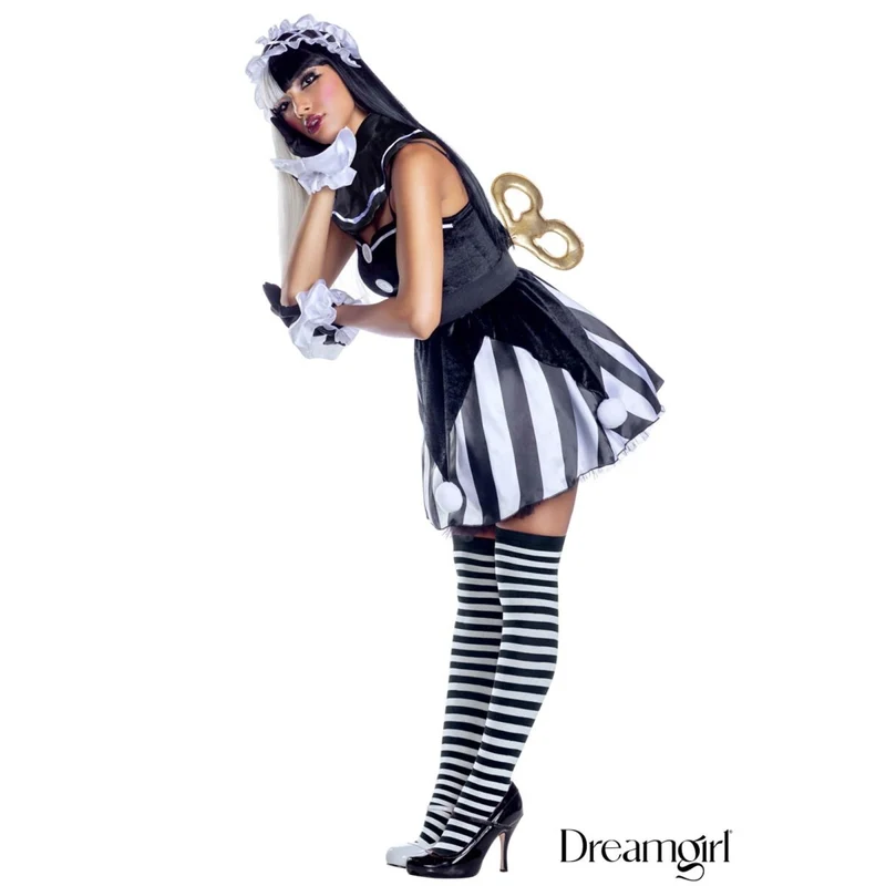 Scary Doll Costume for Adults, Black Dress
