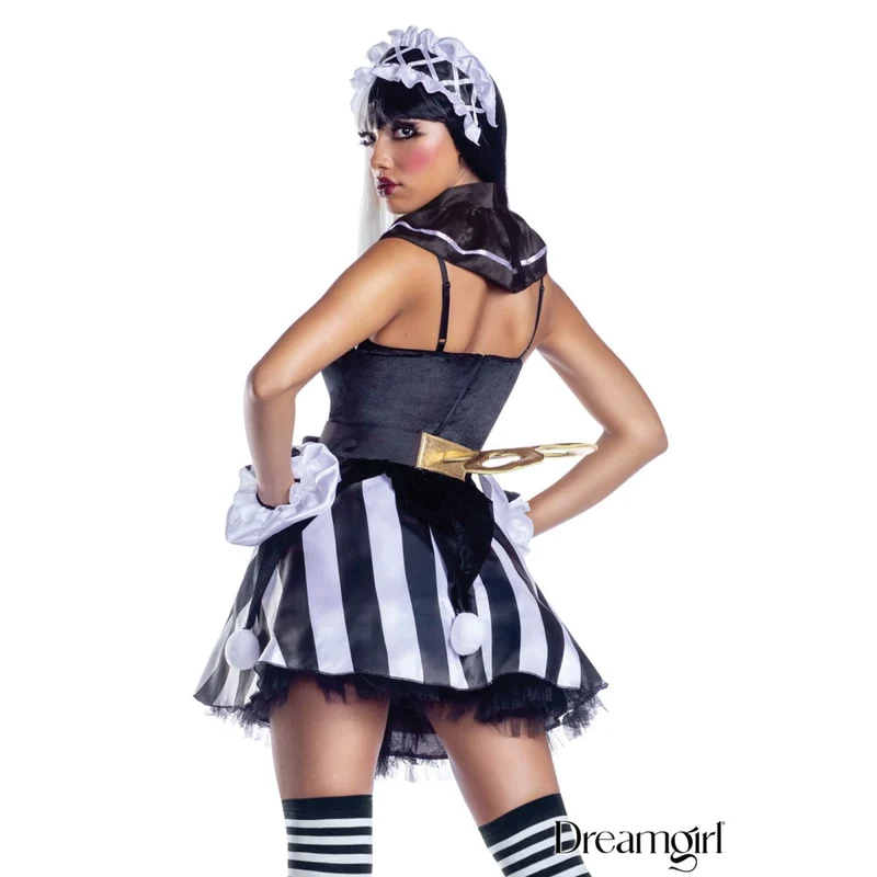 Scary Doll Costume for Adults, Black Dress