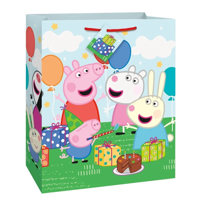 Peppa Pig Birthday Large Paper Gift Bag, 1 Count