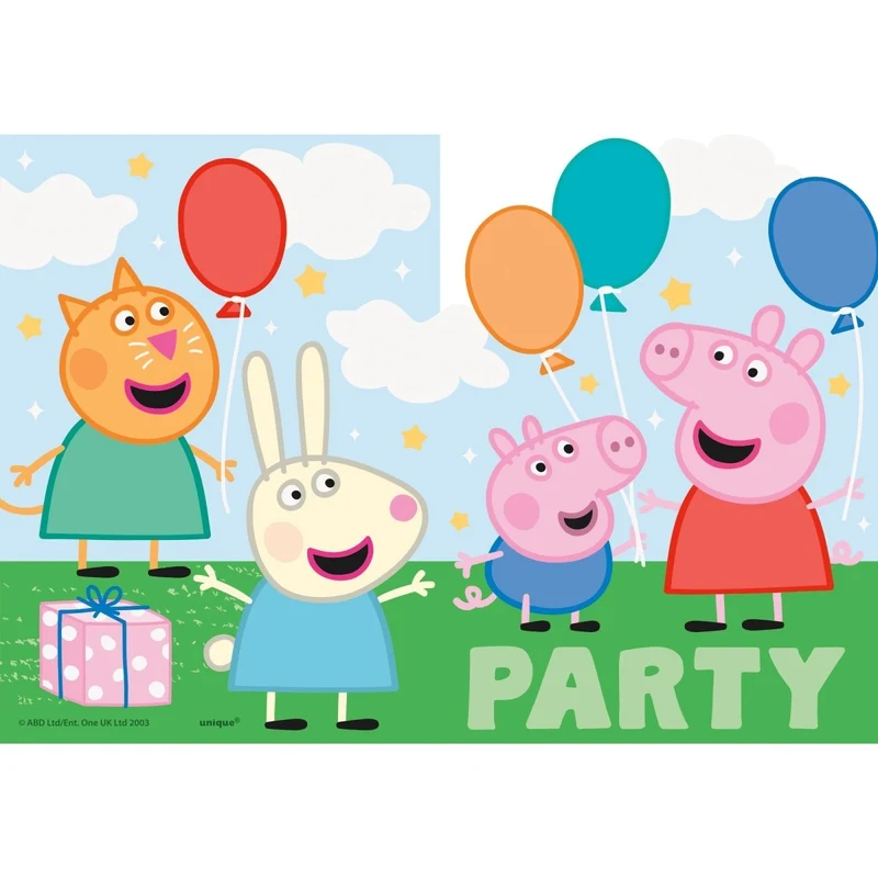 Peppa Pig Birthday Invitations, 8 Count