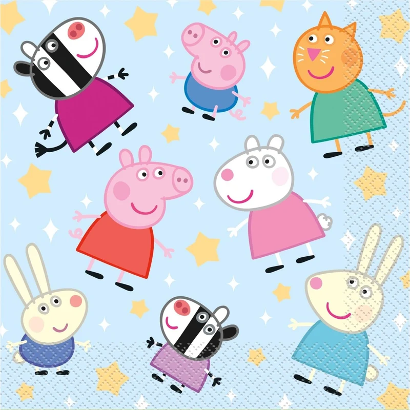Peppa Pig Birthday Large Lunch Napkins, 16 Count