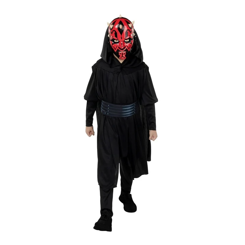 Darth Maul Qualux Costume for Kids, Star Wars, Black Hooded Cape