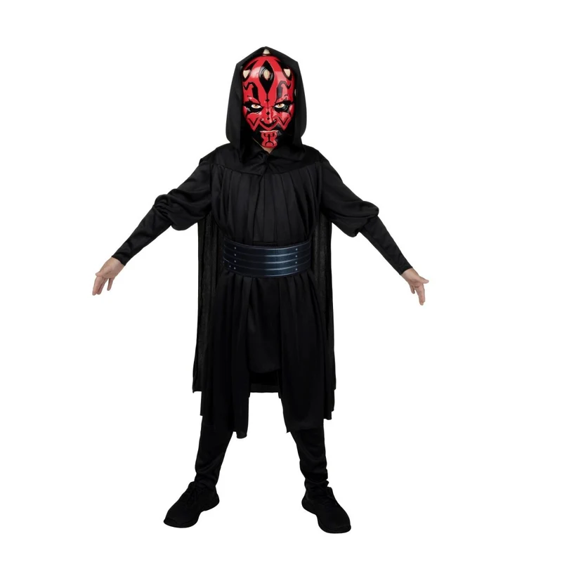 Darth Maul Qualux Costume for Kids, Star Wars, Black Hooded Cape