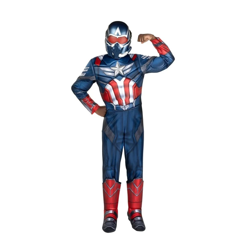 Sam Wilson Captain America Qualux Costume for Kids, Marvel, Padded Jumpsuit