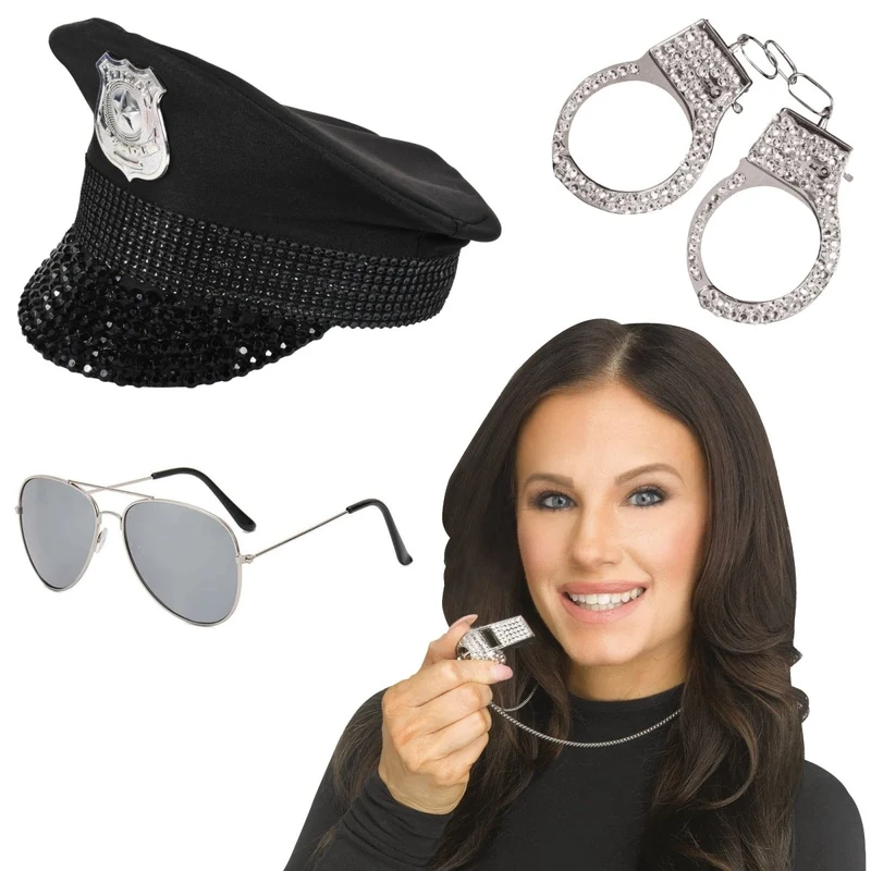 Bling Police Costume Accessory Kit for Adults