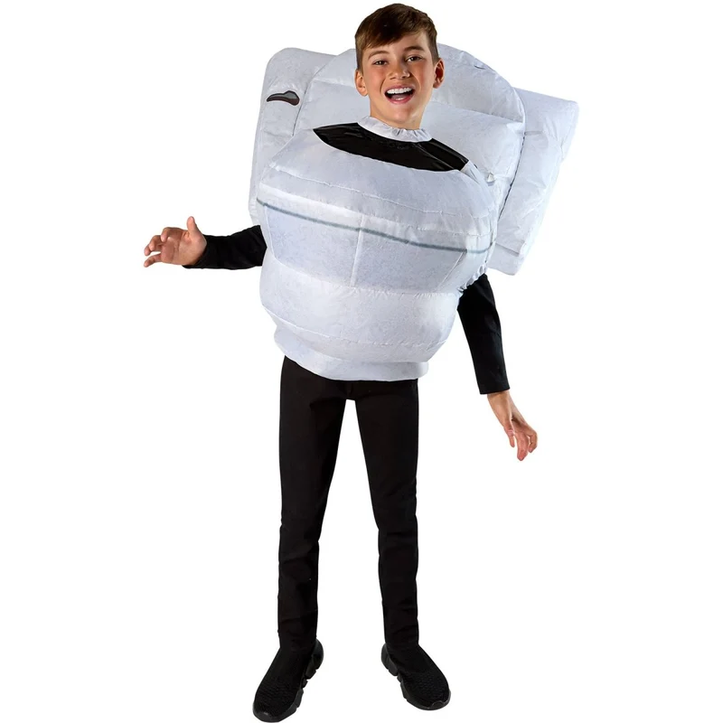 Skibidi Toilet Inflatable Costume with Mask for Kids
