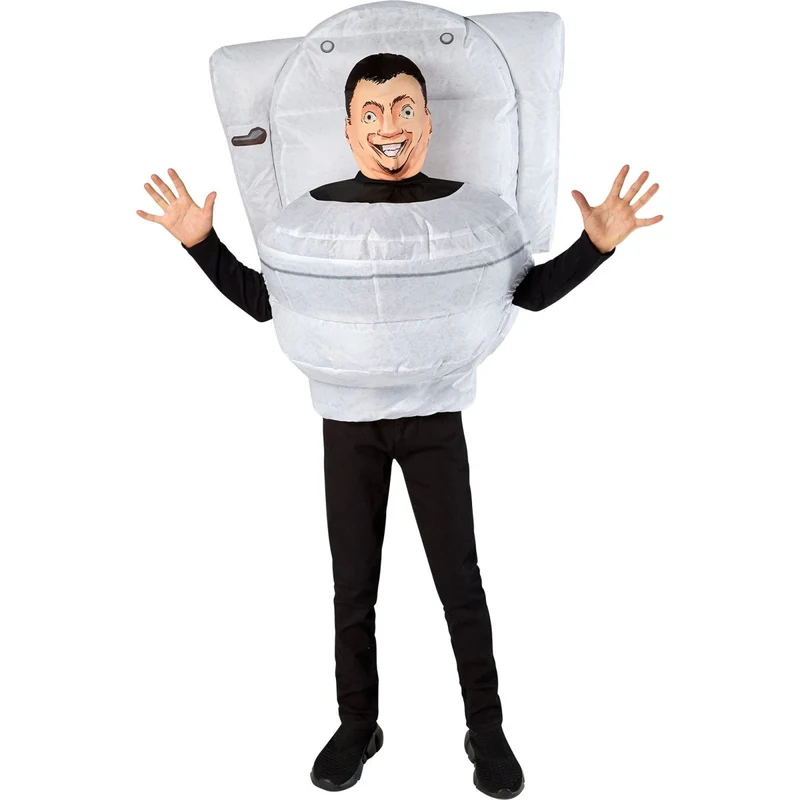 Skibidi Toilet Inflatable Costume with Mask for Kids