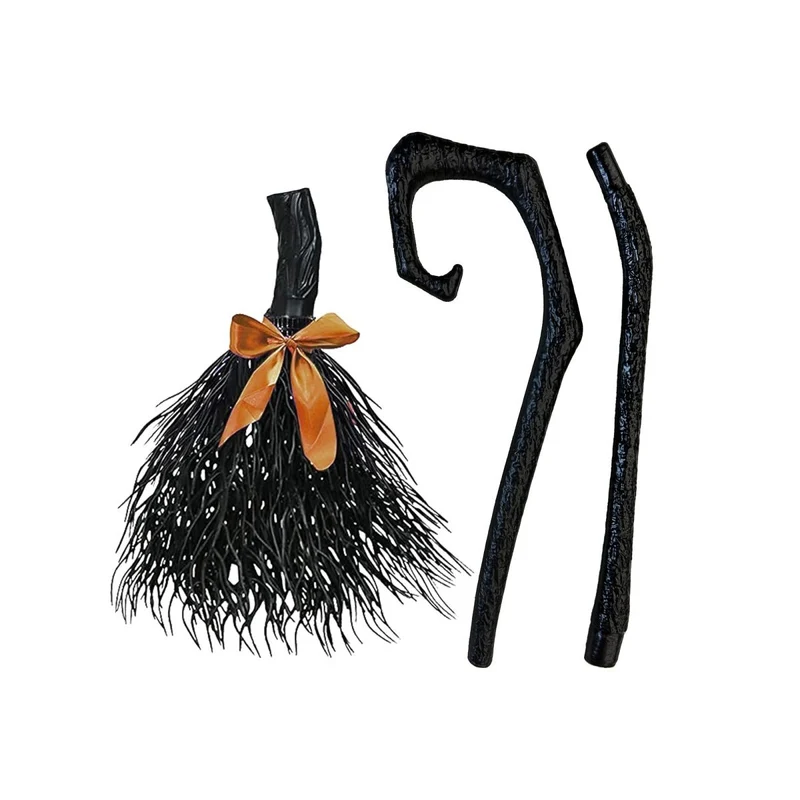 Witch Broom With Interchangeable Ribbon, 1 Count