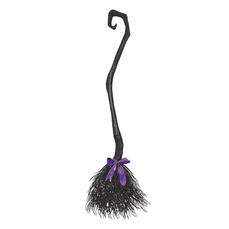 Witch Broom With Interchangeable Ribbon, 1 Count