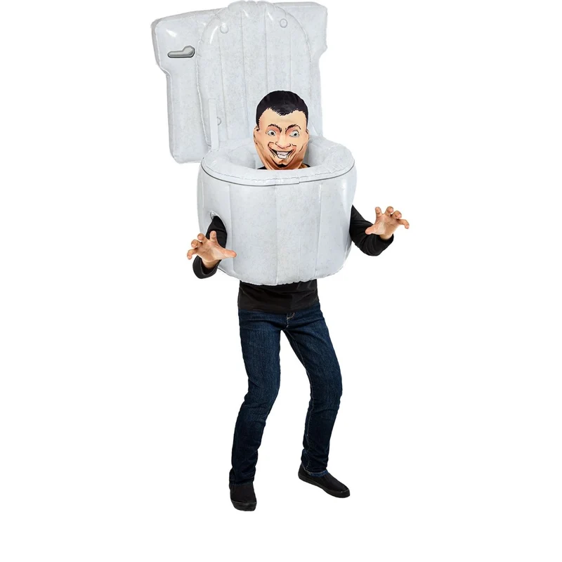 Skibidi Toilet Blow-Up Costume with Mask for Kids