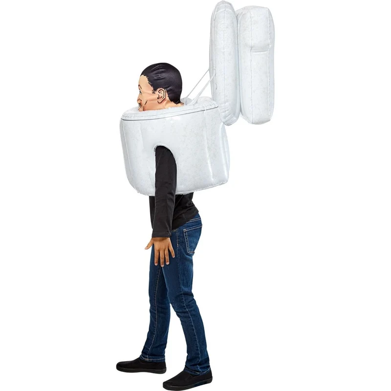 Skibidi Toilet Blow-Up Costume with Mask for Kids