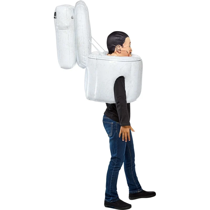Skibidi Toilet Blow-Up Costume with Mask for Kids