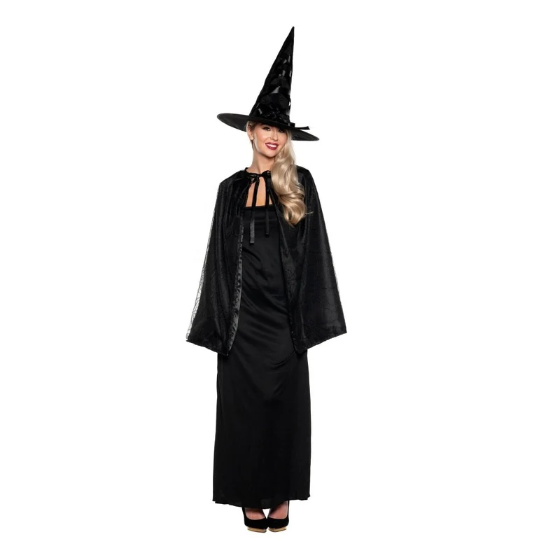 Black Witch Hat and Cape for Adults