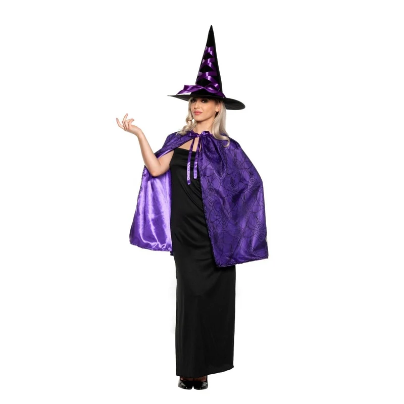 Purple Witch Hat and Cape for Adults