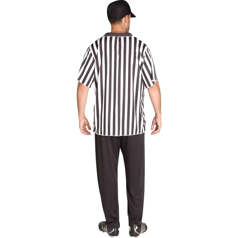 Referee Costume for Adults, Black and White Striped Shirt
