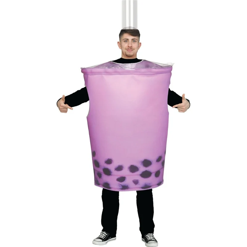 Purple Bubble Tea Costume for Adults, Tunic and Headband