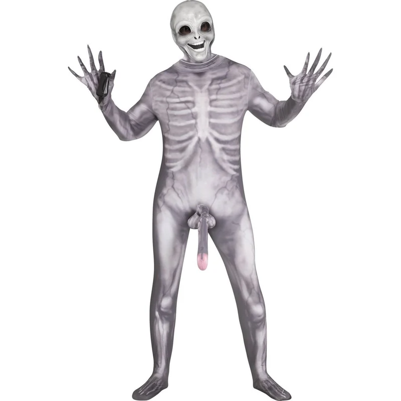 Alien Prober Costume for Adults, Jumpsuit with Mask
