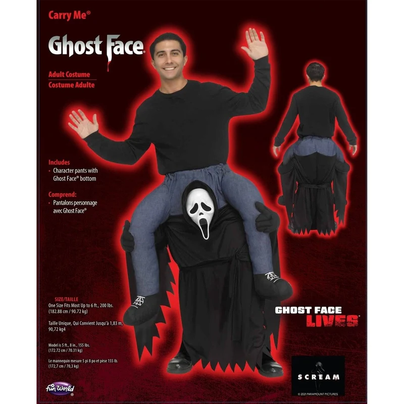 Ghost Face Carry Me Costume for Adults, Scream