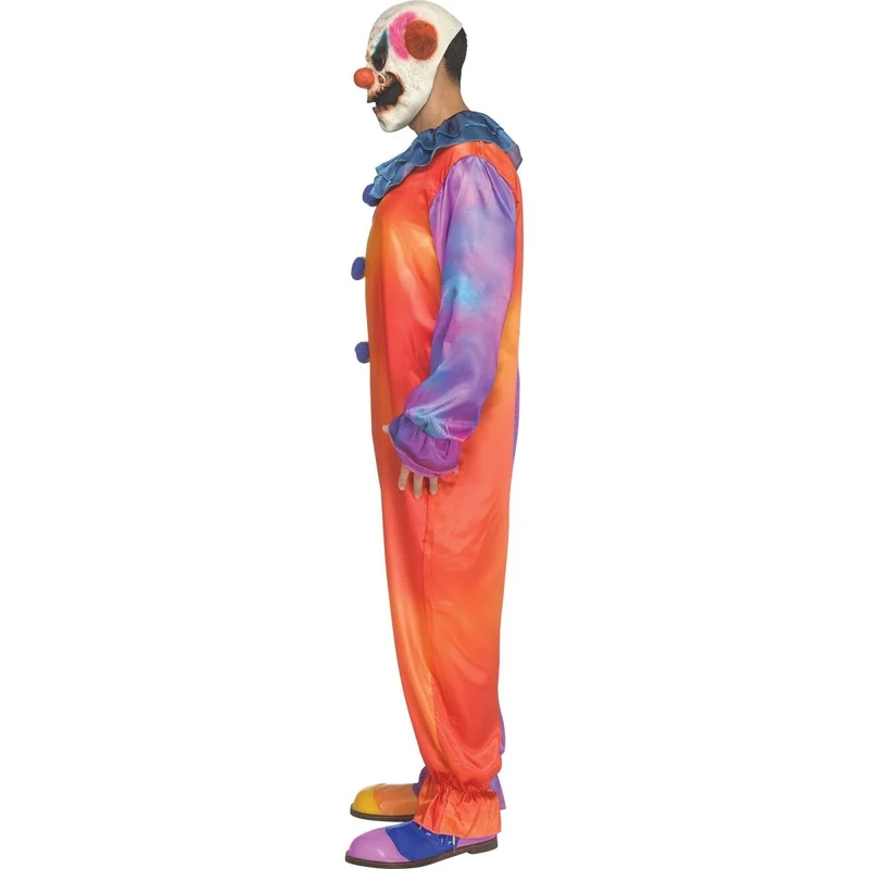 Tie-Die Clown Costume for Adults, Jumpsuit, Collar and Mask