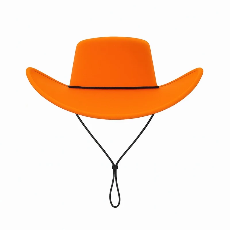 Neon Orange Cowboy Hat for Adults