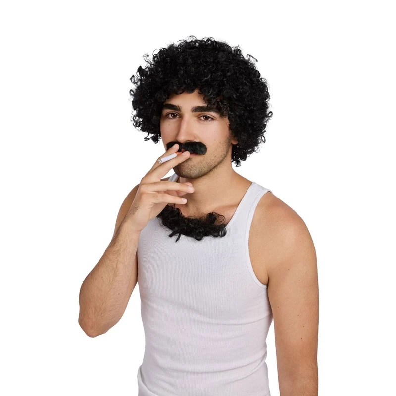 Black Lite Afro Wig for Adults