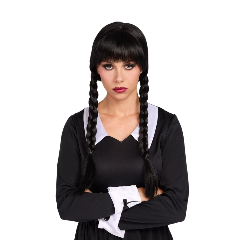 Jenna's Black Braided Wig for Adults