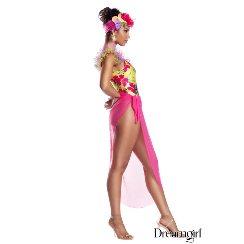 Chiquita Costume for Adults, Floral Bodysuit