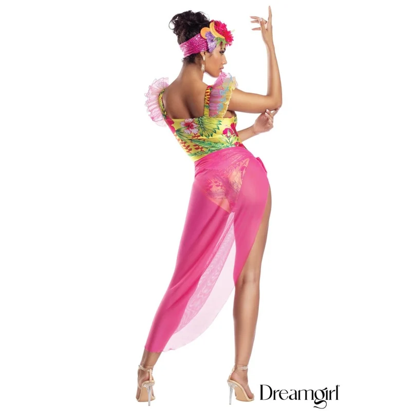 Chiquita Costume for Adults, Floral Bodysuit