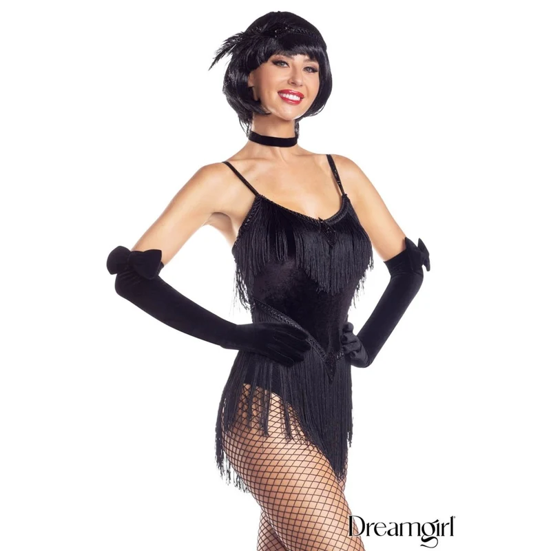 Speakeasy Sally Costume for Adults, Black Bodysuit