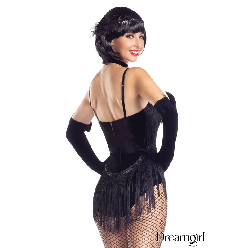Speakeasy Sally Costume for Adults, Black Bodysuit