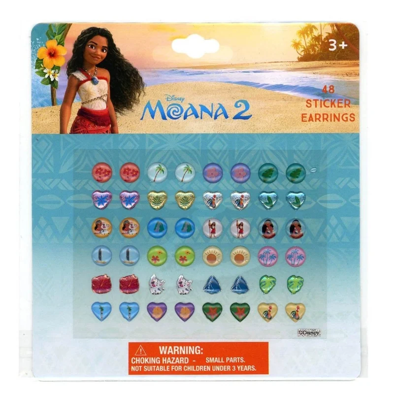Moana Earrings Stickers, 24 Count